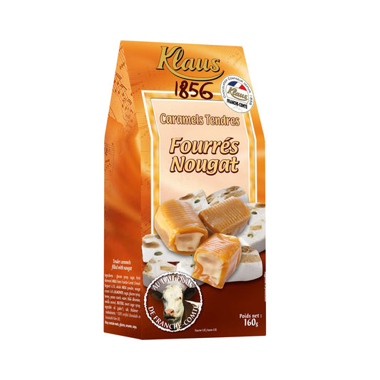 Caramels au lait frais fourrés nougat 160g