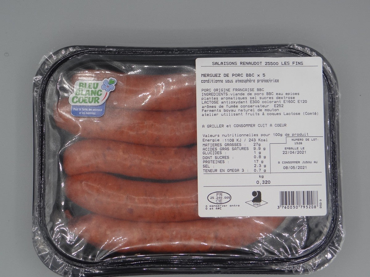 Merguez de porc x5