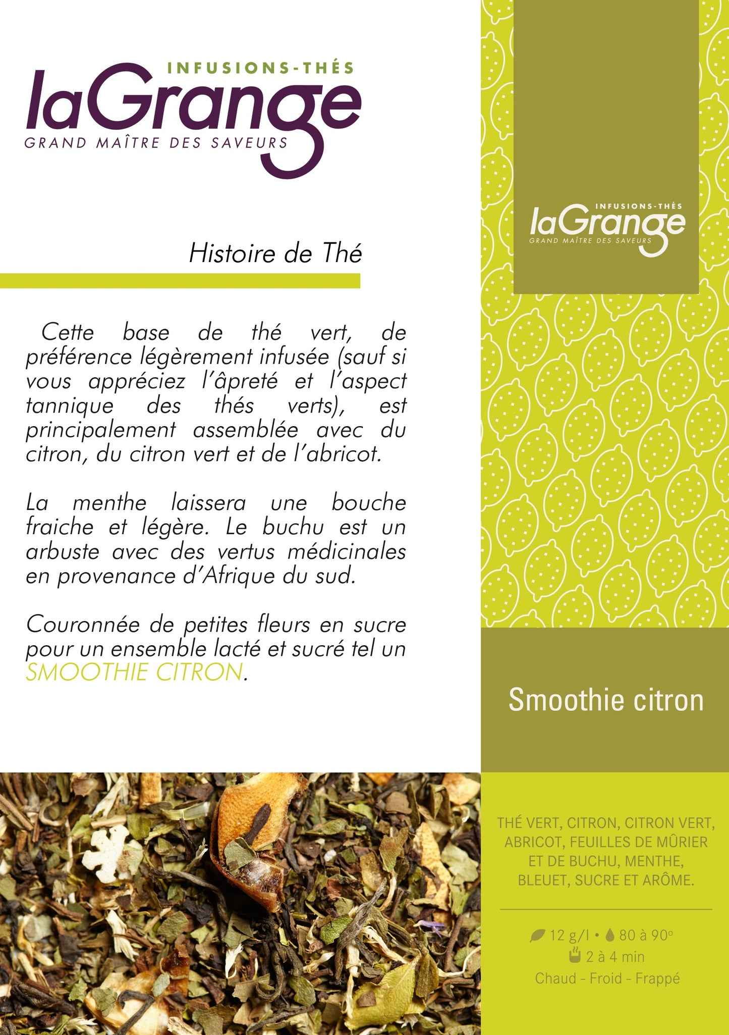 Thé vert - Smoothie citron